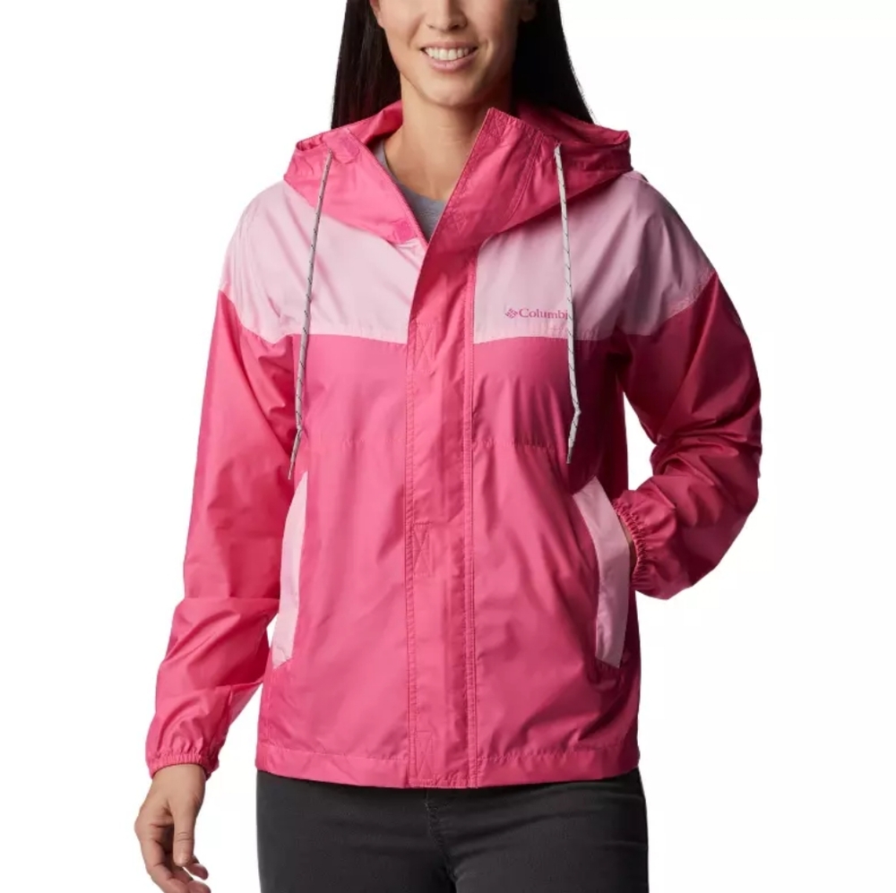 Columbia Women Flash Challenger Windbreaker Jacket Wild Rose Size Small